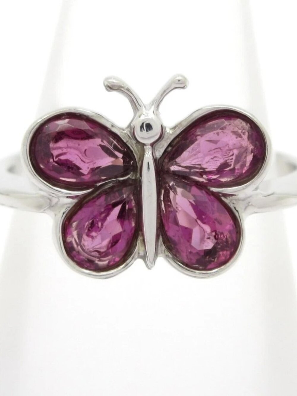 Ponte Vecchio 18K White Gold Pink Color Stone Ring